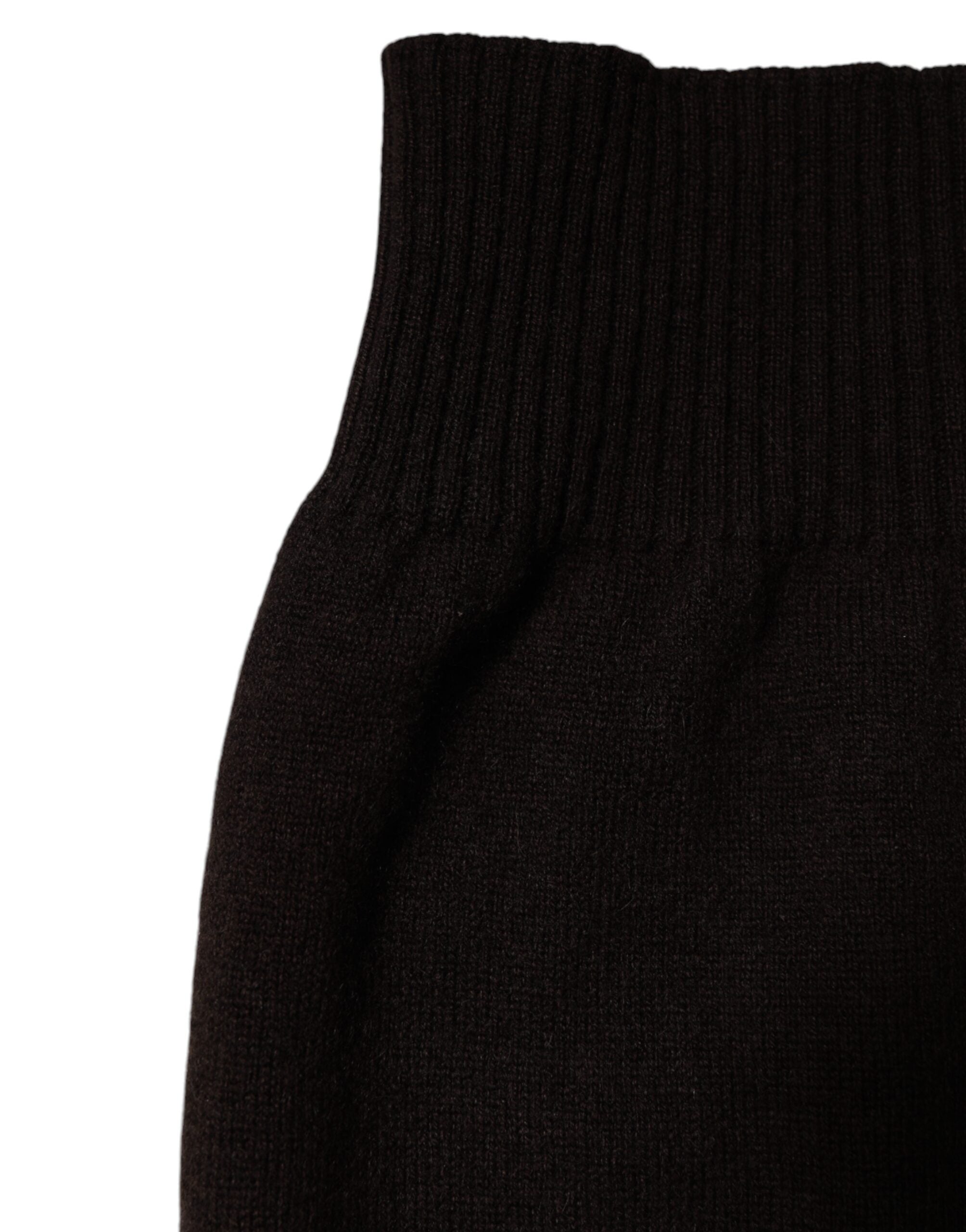 Dolce & Gabbana Brown Cashmere Knitted Neck Warmer Foulard Scarf